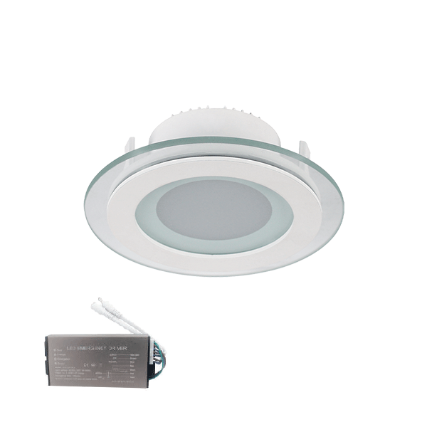 LED STEKLENI PANEL OKROGLI 6W 2700K Z ZASILNIM MODULOM