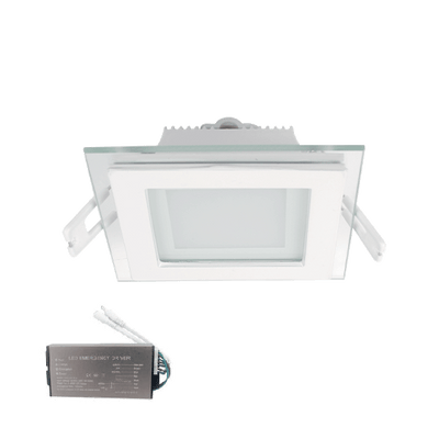 LED Stekleni panel kvadratni 6W 2700K z zasilnim modulom