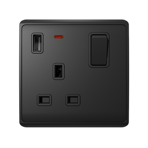 LONDON SINGLE VTIČNICA 2P GUMB STIKALO NEON+USB AN