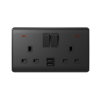 LONDON 2P DOUBLE VTIČNICA 2P  STIKALO NEON+USB AN