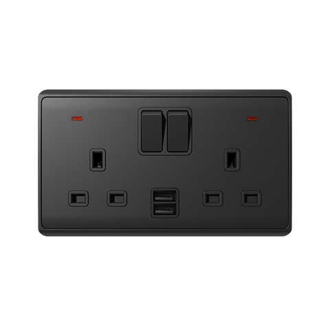 LONDON 2P DOUBLE VTIČNICA 2P  STIKALO NEON+USB AN