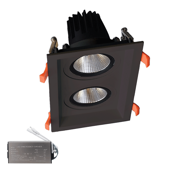 DVOJNI LED REFEKTOR 2X15W 230V 3000K BL+ZASILJNI KOMPLET