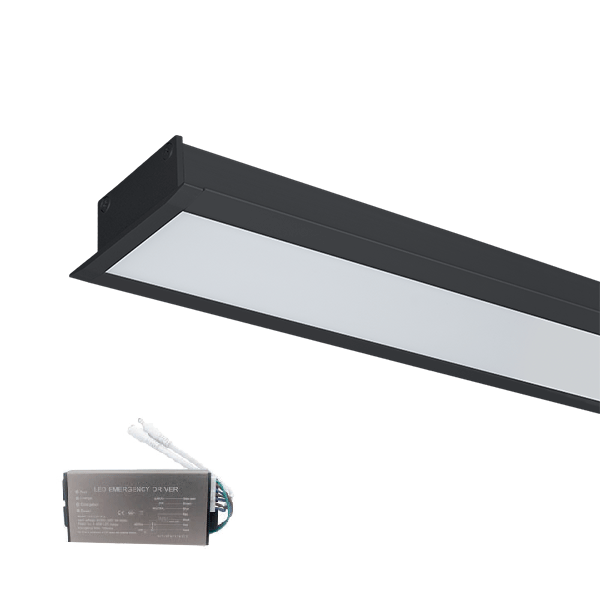 LED Profil vgradni S77 48W 4000K 1200MM črni z zasilnim modulom