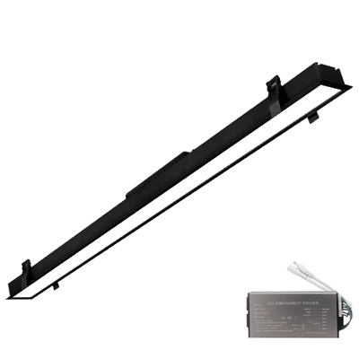 ELMARK LED profil vgradni 600mm 24W 3000K črni + emergency kit