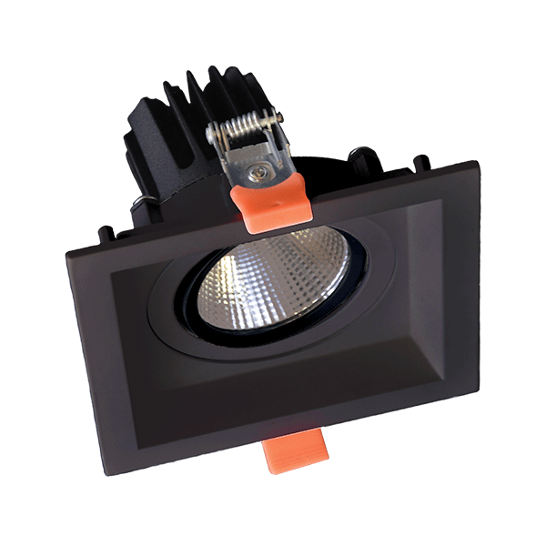 Kvadratni LED premični refektor 15W 230V 3000K ČRN
