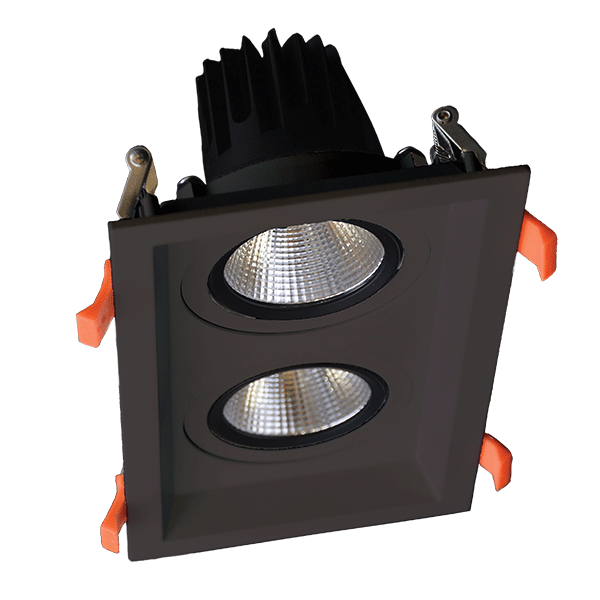Dvojni LED premični refektor 2X30W 230V 4000K ČRN