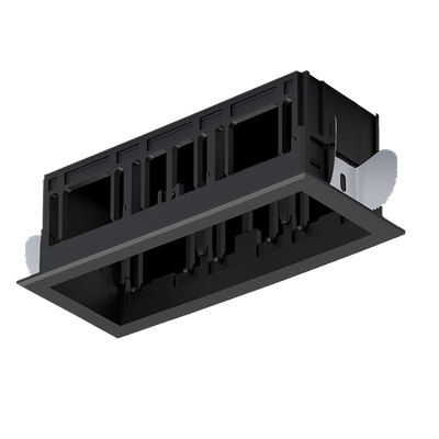 MODENA 3 MODULE RECESSED BOX WITH FRAME BLACK