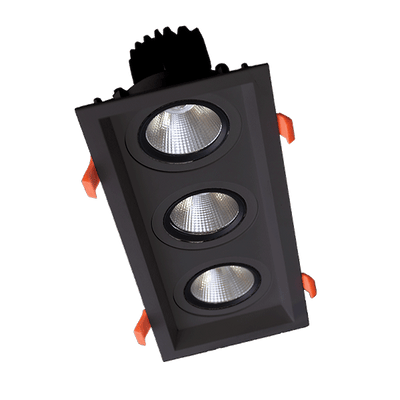 Trojni LED premični refektor 3X15W 230V 4000K ČRN