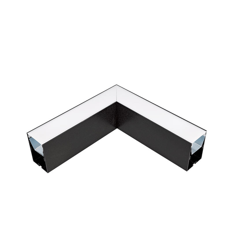 L-KOTNI VMESNIK ZA LED PROFIL S48 SERIES ČRNI VGRADNI
