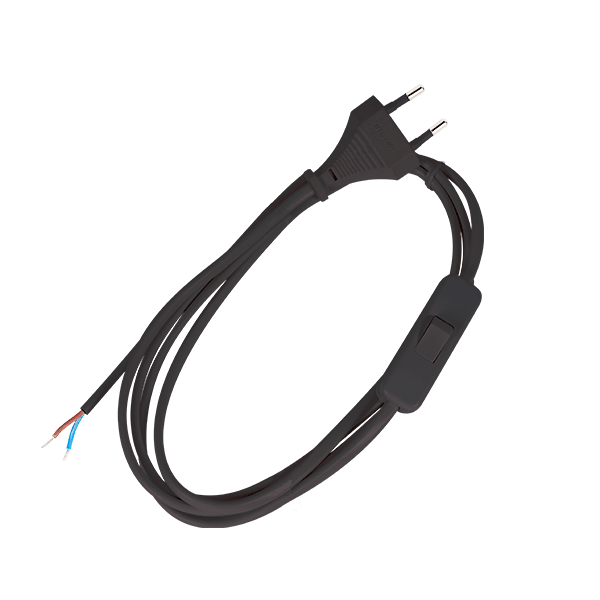 MOČNOST CABLE H03VV-F 2G0,50 mm? S STIKALO 2M ČRNA