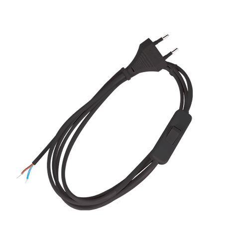 Močnostni kabel H03VV-F 2G0,50 mm² s stikalo 2M črna