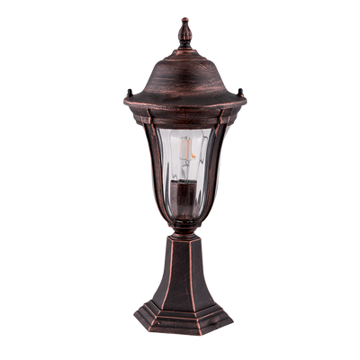 Mark vrtna svetilka stoječa 1XE27 črno rdeča medenina H490mm