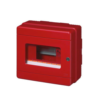 EC640 surface enclosure 8 MOD.(1X8) +ključavnica IP65 rdeča