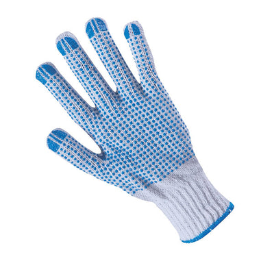 DELOVNE PLETENE ROKAVICE BELE / MODRE