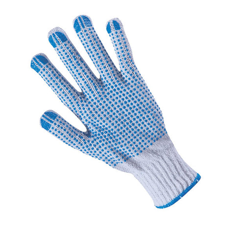 DELOVNE PLETENE ROKAVICE BELE / MODRE