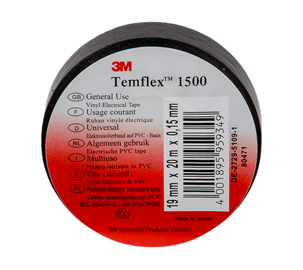 TEMFLEX 1500 SZIGETELŐSZALAG 20M/19MM FEKETE