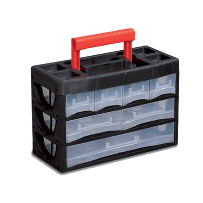 PVC ŠKATLA S ODDELKOM 3X11 ČRNA ZA MALI MATERIAL