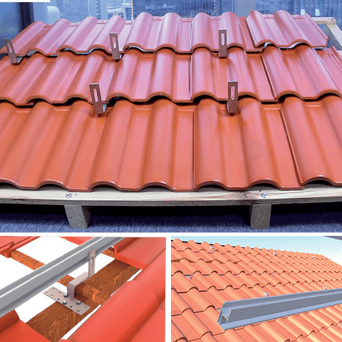 MOUNT STRUCTURE FOR TILE ROOF 580W PANEL 8kW,SET