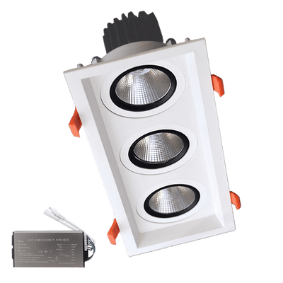 Trojni LED reflektor 3X15W 230V 4000K wh+komplet za zasilo – Elbrand