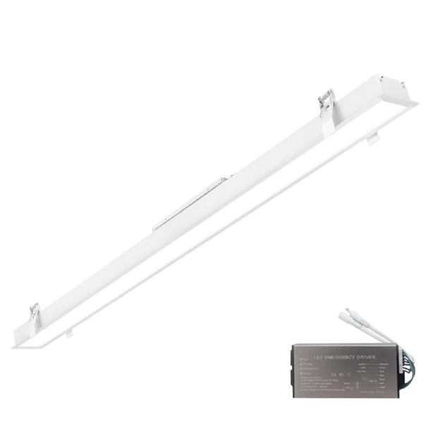 ELMARK LED PROFIL VGRADNI 600mm 24W 4000K BELI + EMERGENCY KIT