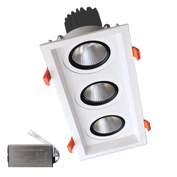 TROJNI REFEKTOR 3X15W 230V 3000K WH+KIT ZA ZASIL