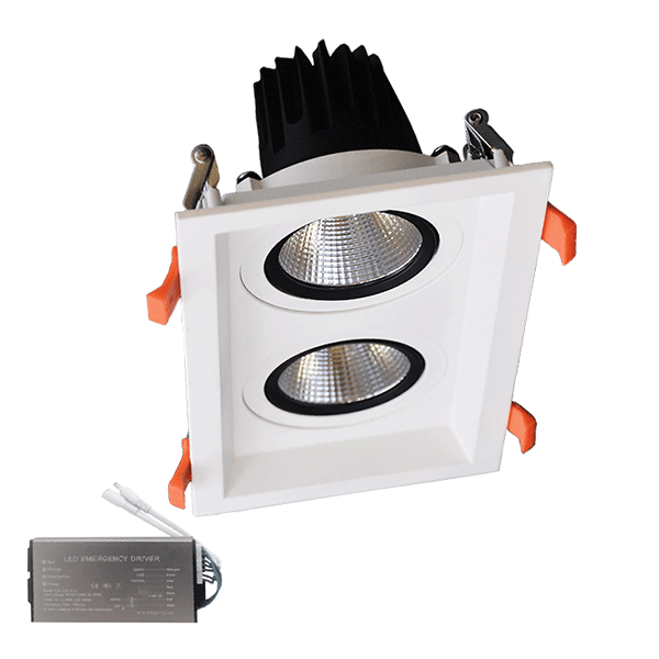 DVOJNI LED REFEKTOR 2X15W 230V 4000K WH+KOMPLET ZA SILI