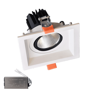 Kvadratni LED reflektor 30W 230V 3000K bela + zasilni modul – Elbrand