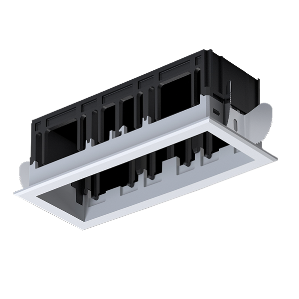 MODENA 3 MODULE RECESSED BOX WITH FRAME WHITE