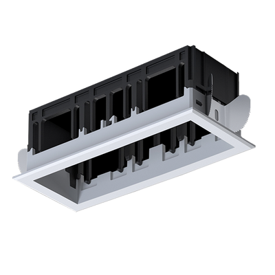 MODENA 3 MODULE RECESSED BOX WITH FRAME WHITE