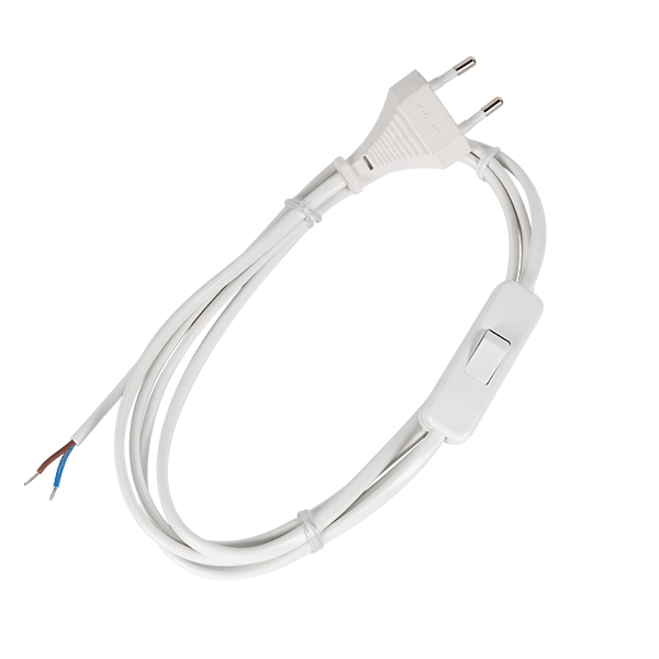 MOČNOST CABLE H03VV-F 2G0,50 mm? S STIKALO 2M BELA