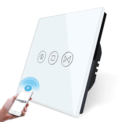 Wi-fi pametno dotik eu zavesa stikalo bela