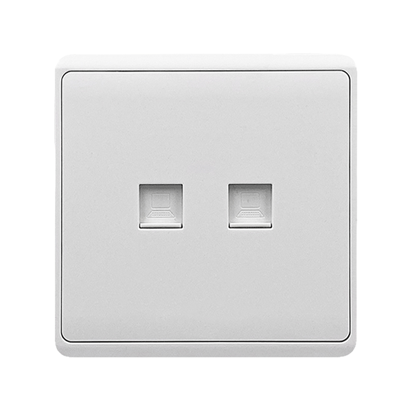 LONDON DOUBLE RAČUNALNIK RJ45 VTIČNICA BELA