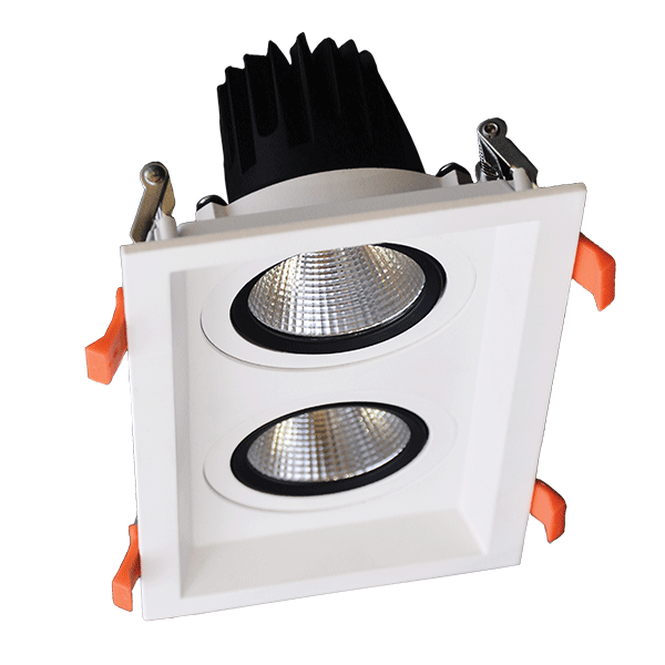 Dvojni LED premični refektor 2X30W 230V 3000K bel