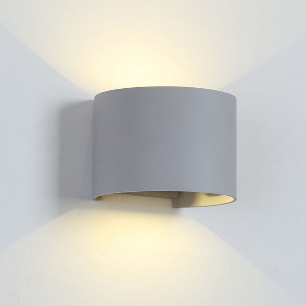 LED STENSKA SVETILKA OKRUGLA 2X5W 4000K IP54 SIVA