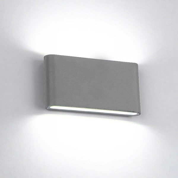 LED STENSKA SVETILKA 2X6W OKRUGLA 4000K SIVA