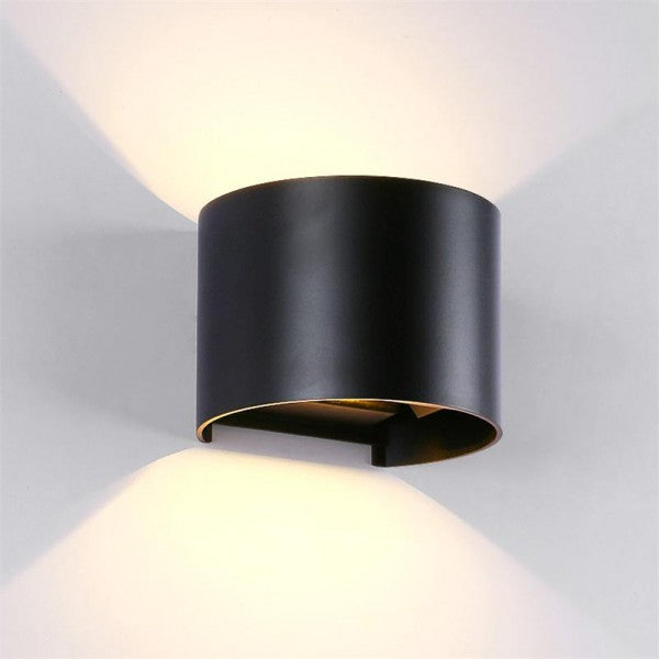 LED STENSKA SVETILKA OKRUGLA 2X5W 4000K IP54 ČRNA