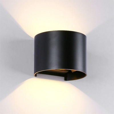 LED STENSKA SVETILKA OKRUGLA 2X5W 4000K IP54 ČRNA